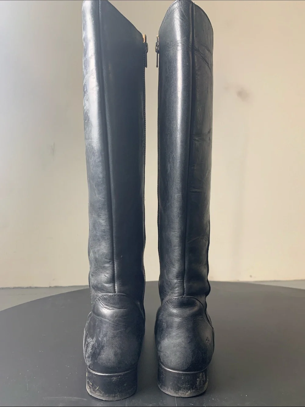 Frye Black Over-the-Knee Leather Riding Boots